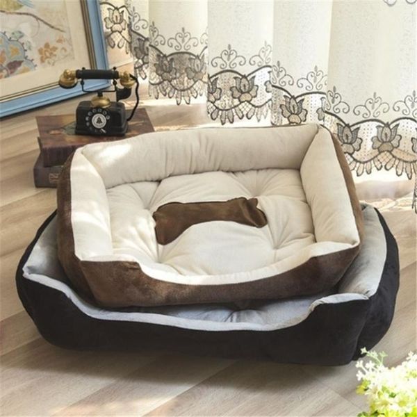 

bone print dog bed warm cozy house for small medium large dogs soft fleece nest baskets washable pet mat puppy kennel kennels & pens