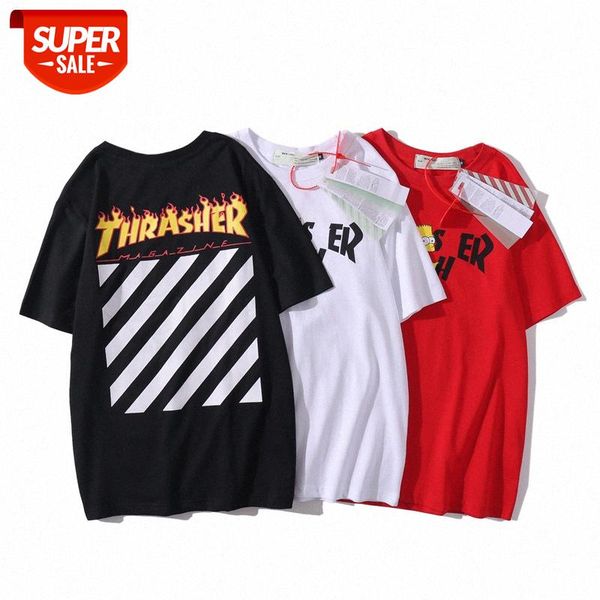 

whit joint loose casual all-match men and women with round neck short sleeves #hr13, White;black