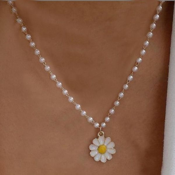 

chains 2021 vintage baroque pearl choker necklace for women bohemian asymmetric pendant wedding jewelry gift accessories, Silver