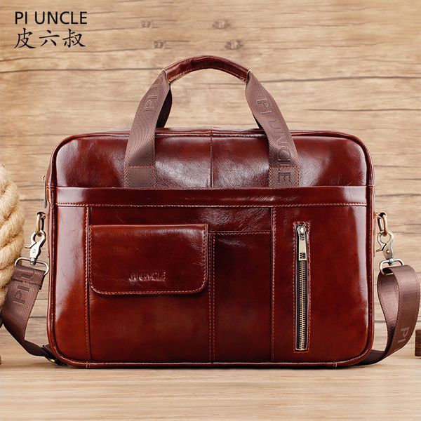 

leather pindle men's briefcase handbag single shoulder msenger