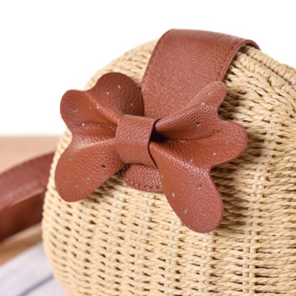 

duffel bags candy color messenger bag woven beach forest straw casual female