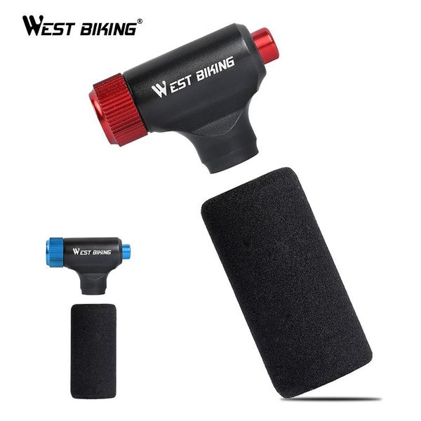 

bike pumps west biking mini bicycle co2 pump fit schrader presta adapter inflator aluminum button no cartridge
