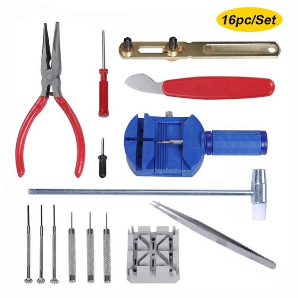 

repair tools & kits 16pc/set watch disassembly kit band link remover hands charger battery replacement for professional watchmak