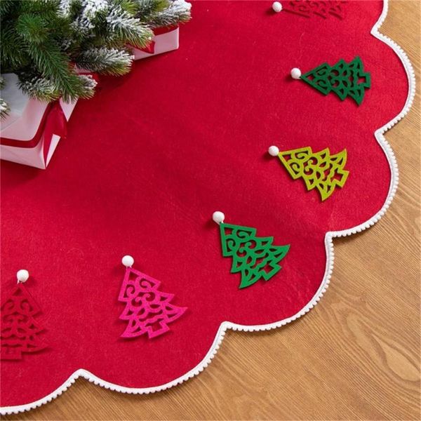 

christmas decorations tree skirt convenient collar foldable soft bottom decoration