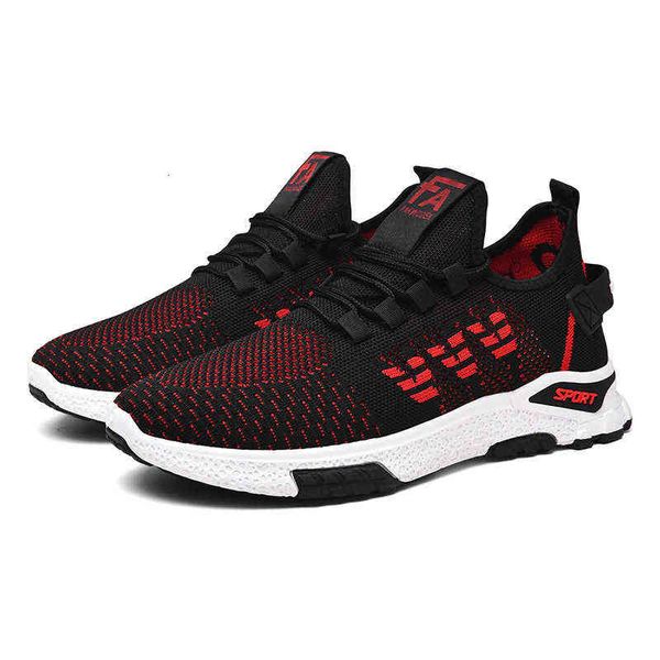 

men's shoes 2021 autumn men fashionable and comfortable student running sports flying woven, Black