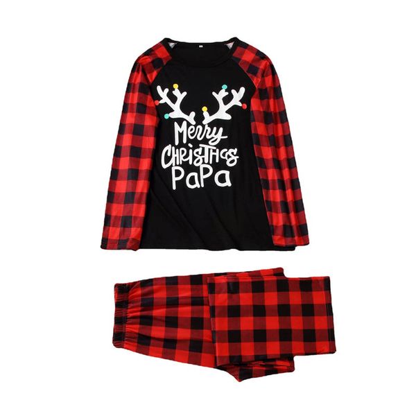 

family matching outfits mother daughter dresses clothing parentage boys girls clothes children christmas print home letter pattern parent-ch, Blue