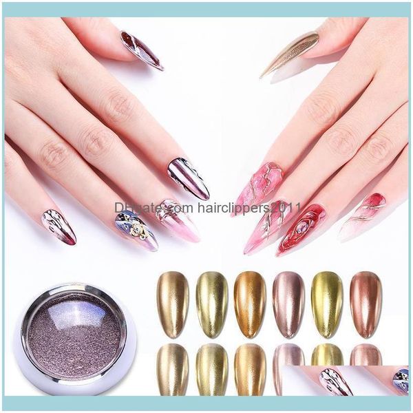 

glitter salon health & beautymetallic metal effect nail art powder golden mirror chrome holographic dust pigment decorations manicure nail1, Silver;gold