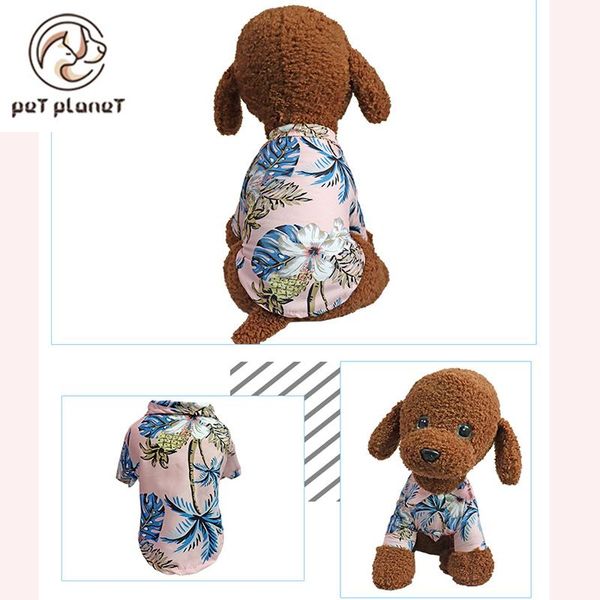 

dog apparel summer cartoon pet clothes puppy t-shirt vest alphabet shirt hawaiian style