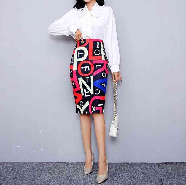 

skirts 2022 winter slim digital print one-step skirt hip wrap skirt, Black