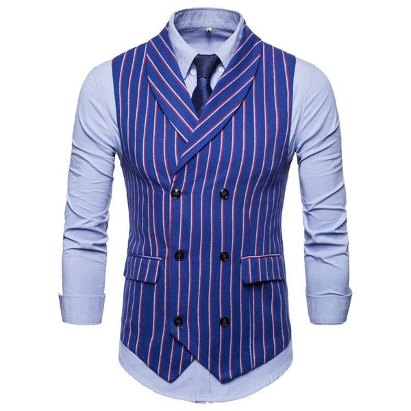 

men's vests style suit vest fashion casual yan hui zhuang striped, Black;white