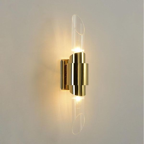 

modern glass metal led wall lamp for bedroom bedside living room aisle stairs bathroom mirror decor light