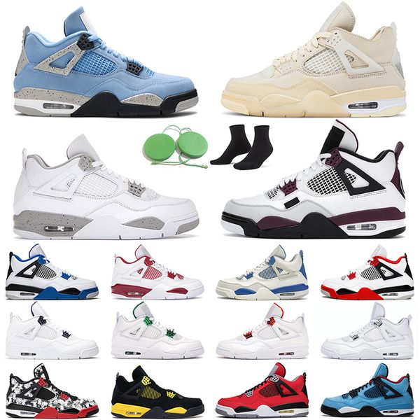 

4 bordeaux men women basketball shoes 4s university blue black cat white oreo sail outdoor mens trainer