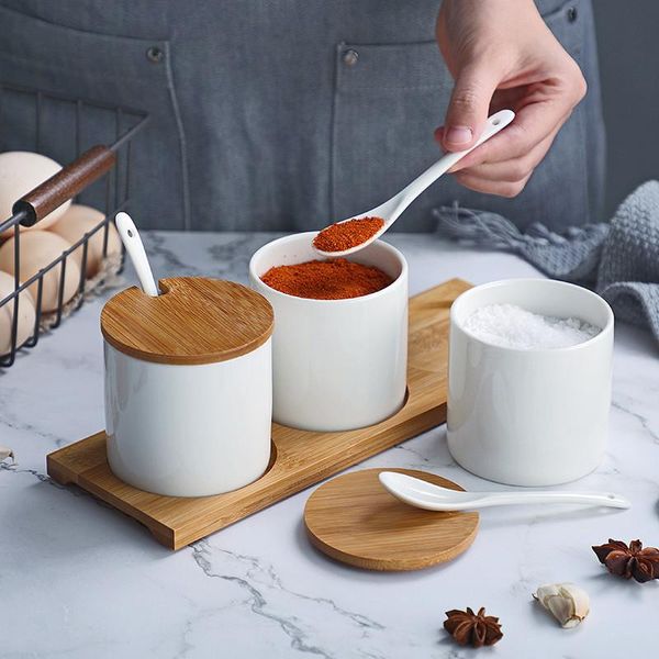 

simple creative ceramic kitchen containers seasoning jars for spices sugar condiment box salt storage bottle bottles