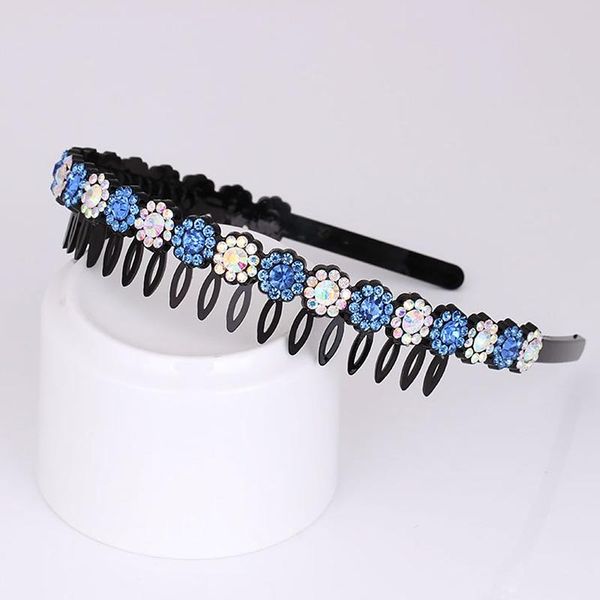 

hair clips & barrettes colorful rhinestone flower hoop headband hairband for women girls combs bling band accessories gifts, Golden;silver
