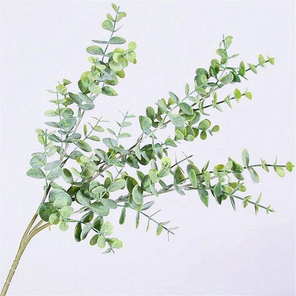 

1x artificial fake leaf eucalyptus green plant flowers home bedroom shop decor decorative & wreaths