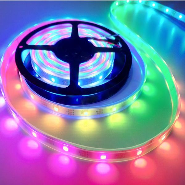 

ws2812 rgb led strip 50cm/1m/5mm 30/60/144 leds/m,white/black pcb, 2811 addressable digital light strips