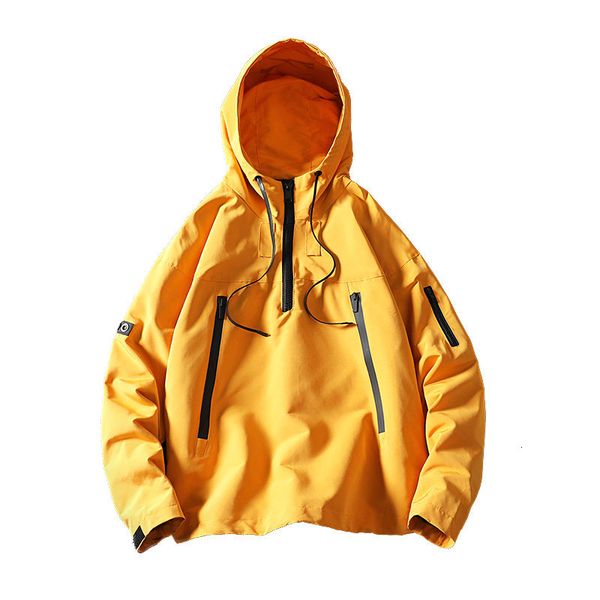 

down Male Autumn hip hop streetwear jackets hoodie jacket outwear, Black