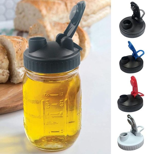 

kitchen storage & organization mason jar lids cover drinking bottle lid with pour holes wide mouth cap leak-proof for #1