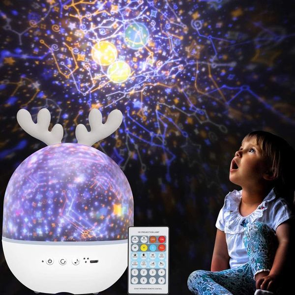 

night lights music projector light chargeable universe starry sky rotate led lamp colorful flashing star kids baby christmas gift