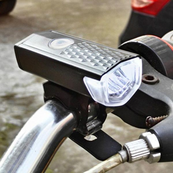 

pc bicycle front light usb rechargeable 300 lumen 3 mode super bright headlight for cycling bike lights