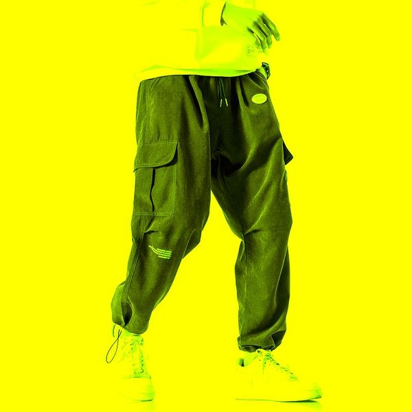 

spring and summer men's nine-point pants youth casual street overalls leggings boys, Black