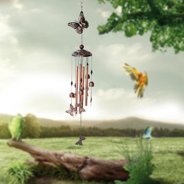 

decorative objects & figurines retro style iron art wind chimes garden patio outdoor wall hanging ornament creative butterfly metal bells ho