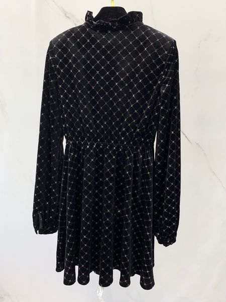 

xiaoxiang bronzing dress, Black;gray