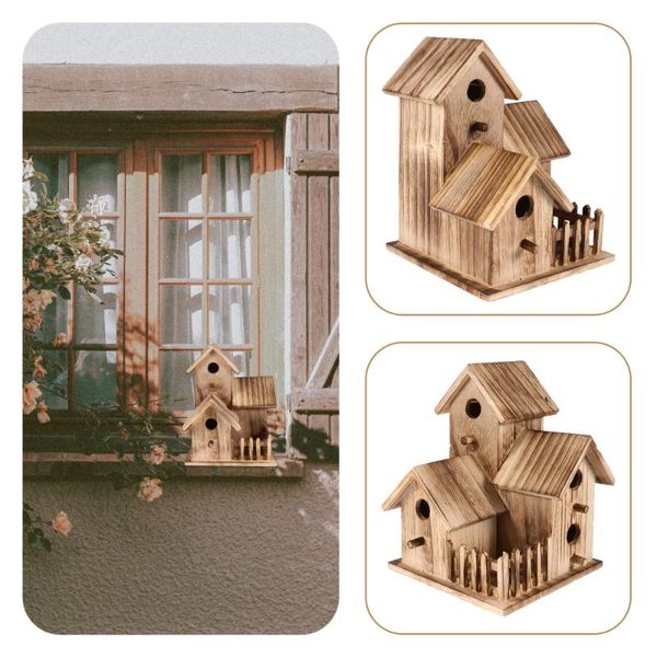 

bird cages diy unfinished pendant creative wooden nest wide circle entrance house