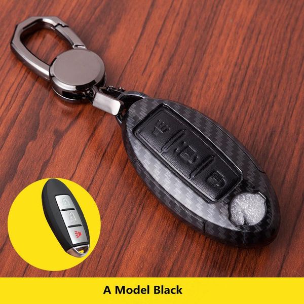 

keychains carbon fiber car key cover case for nissan teana x-trail qashqai livina sylphy tiida sunny march murano geniss juke almera maxim, Silver