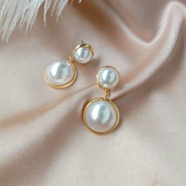 

stud in 2021 earrings explosions online celebrity temperament size pearl female super fairy fashion ear jewelry, Golden;silver