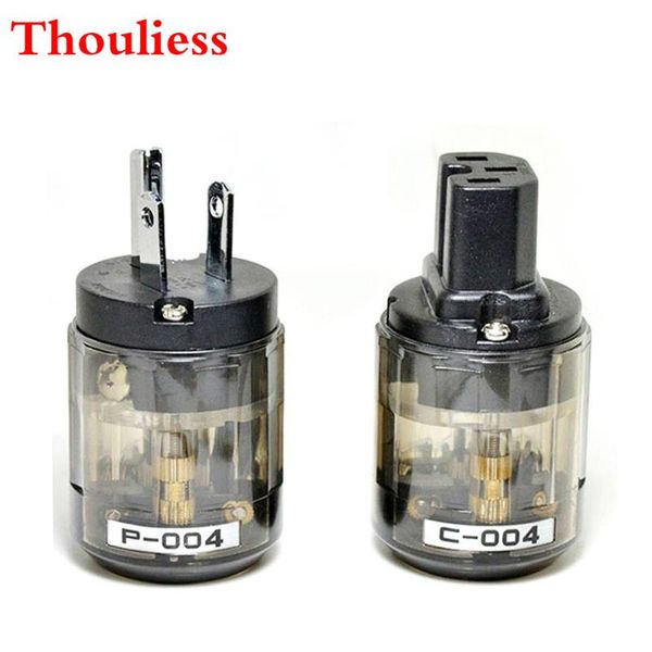 

smart power plugs thouliess pair hifi p-004/p-004e rhodium plated us plug & c-004 iec connector audio amp cd ac cord