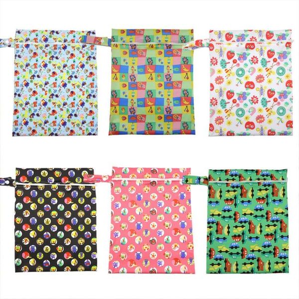 

diaper bags baby bag wet dry with two zippered nappy waterproof reusable washable 13.78'*11.02'