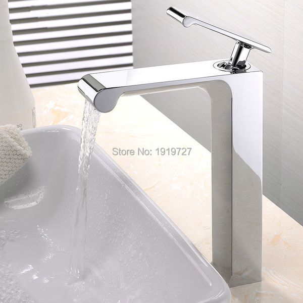 

bathroom sink faucets 100% solid brass unique deck mounted chrome basin faucet single handle & cold vessel mixer