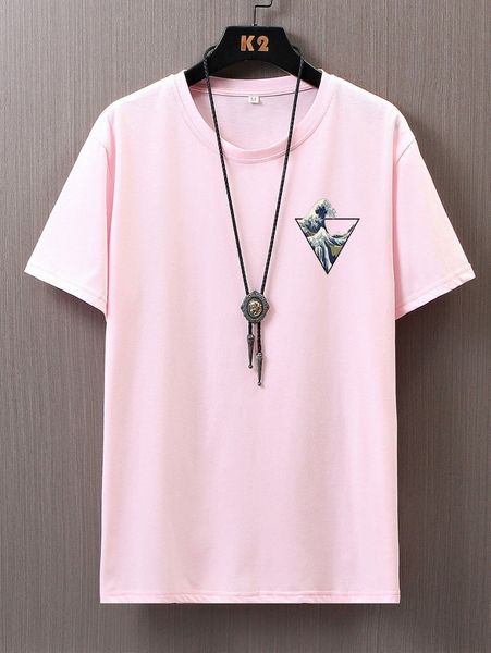 

romwe guys wave print tee r3fy#, White;black
