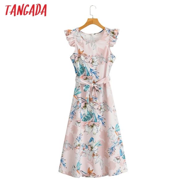 

women summer flowers print ruffles short sleeve with slash ladies long dress sy250 210416, Black;gray