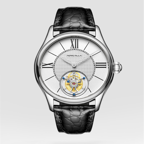 

wristwatches tourbillon watch mechanical sapphire mirror business men watches hollow perspective personalized gift male clock, Slivery;brown