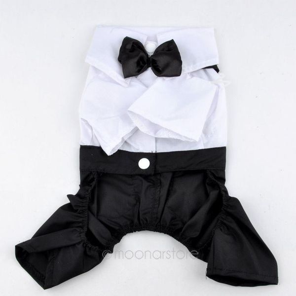 

dog apparel handsome rompers clothing formal jumpsuit with bow tie groom tuxedo pet costumes