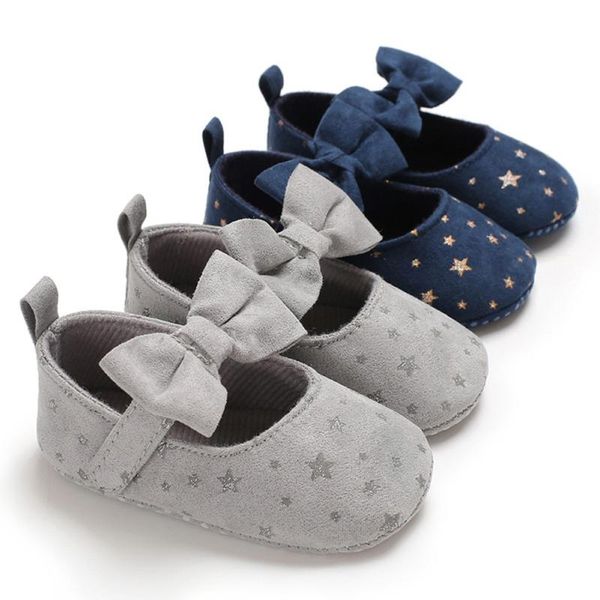 

first walkers girl baby shoes non-slip princess bow little stars toddler
