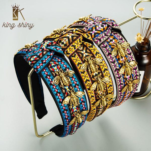 

hair clips & barrettes king shiny ethnic korean bee designer headband vintage twisted bowknot wide-brimmed hairband girls accessories tiara, Golden;silver