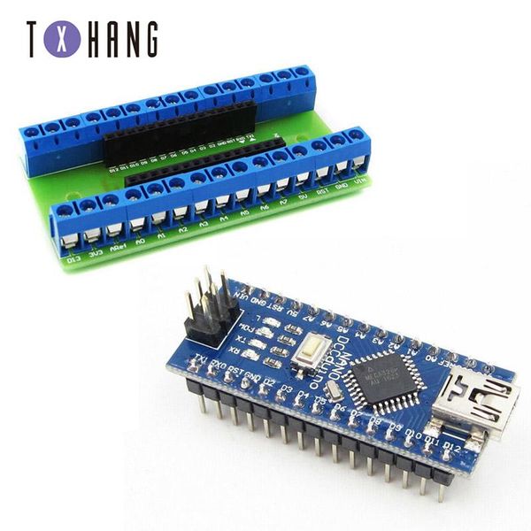 

integrated circuits 1pcs nano v3.0 3.0 controller terminal adapter expansion board io shield simple extension plate for arduino avr atmega32