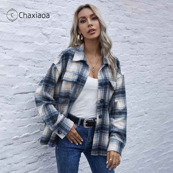 

fashion women t shirt winter thick warm jacket long sleeve lapel collar plaid shirts ladies blouse casual cardigan x452 women's t-shirt, White