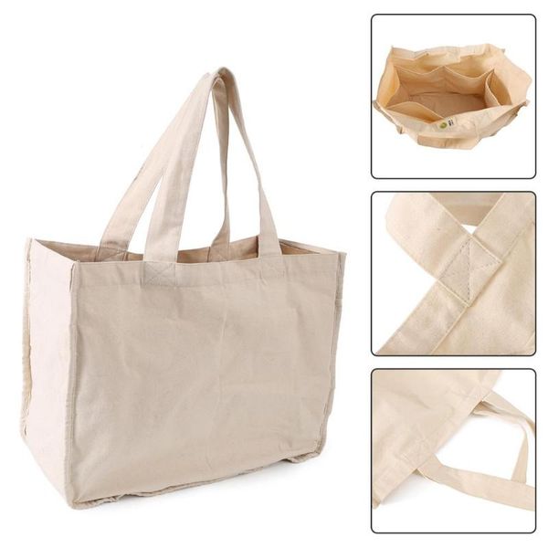 

storage bags cotton supermarket shopping bag reusable grocery large heavy duty canvas tote functional