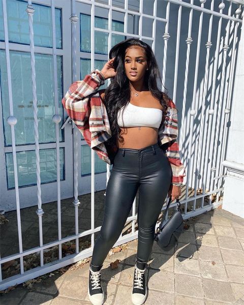 

women's wool & blends cutubly buttoned coat 2021 autumn winter plaid patchwork cardigan jacket long sleeve casual blouse shirt outwear, Black