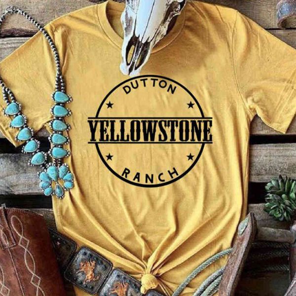 

women's t-shirt dutton rancho yellowstone tv shows graphics cotton women black white beth rip wheeler ranch upg3