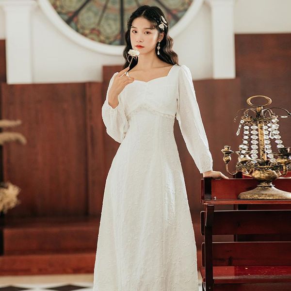 

fashion women's clothing autumn square collar full vintage dress for women dresses casual, Black;gray