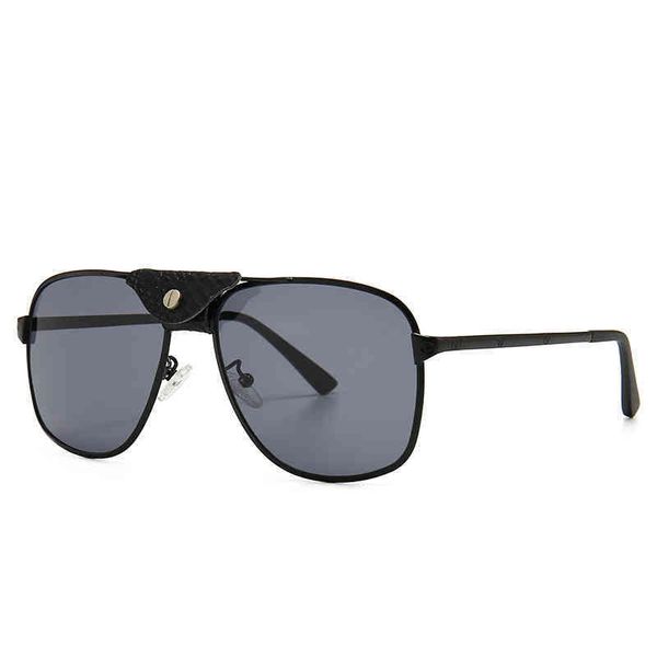 

2021 classic sunglass men's leather inlaid toad mirror 2680, White;black