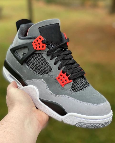 

2022 release authentic 4 infrared dark grey 23 black cement shoes men women outdoor sports sneakers with original box dh6927-061