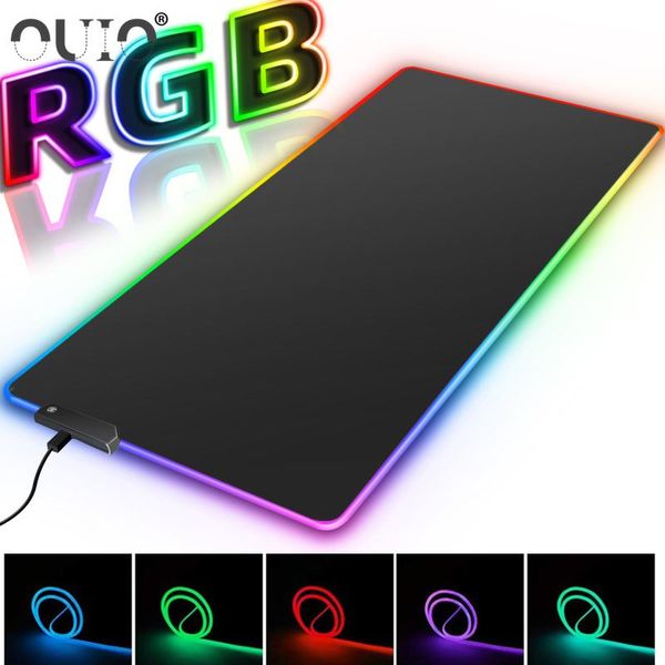 

mouse pads & wrist rests ouio led light gaming pad rgb large computer mousepad gamer carpet waterproof mause desk play mat with backlit csgo