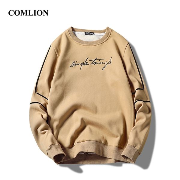 

brand sweatshirt men solid color fashion casual hoodies sweatshirts male long sleeve letter embroidery pullover c59 210813, Black