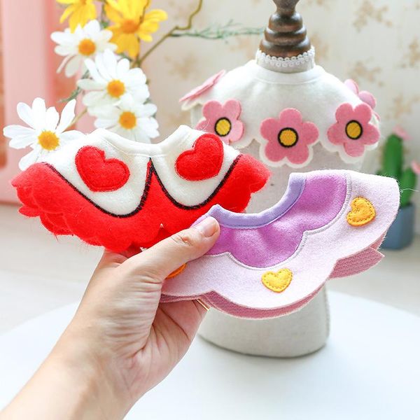 

cat costumes 1pc small dog pet products for accessories saliva towel love bib scarf teddy triangle